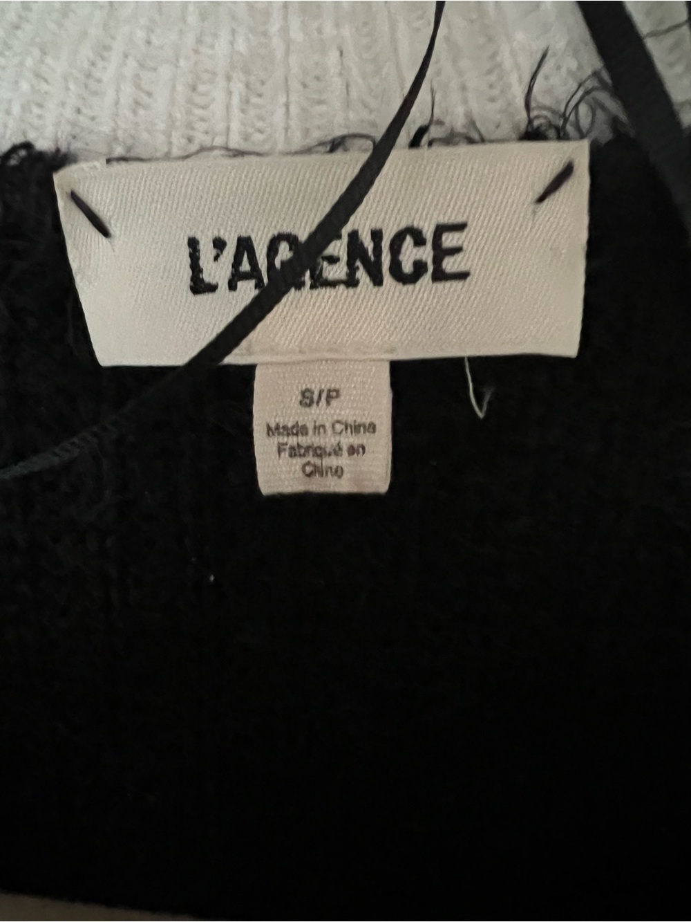 L'AGENCE Black & White Fuzzy Knit Blazer Cardigan - Picture 5 of 11